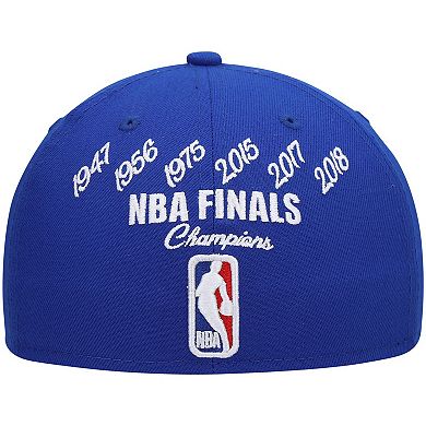 Men's New Era Royal Golden State Warriors 6x NBA Finals Champions Crown 59FIFTY Fitted Hat