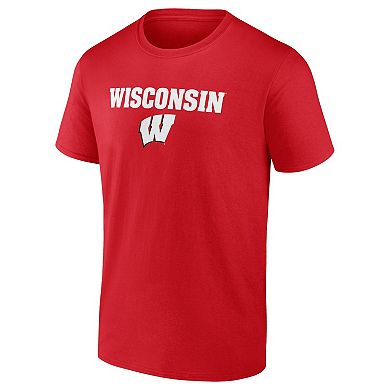 Men's Fanatics Branded Red Wisconsin Badgers Game Day 2-Hit T-Shirt