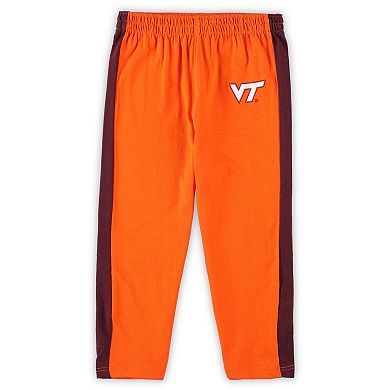 Infant Maroon/Orange Virginia Tech Hokies Little Kicker Long Sleeve Bodysuit and Sweatpants Set