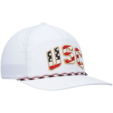 Men's '47 White USC Trojans Stars and Stripes Flag Flutter Hitch Snapback Hat