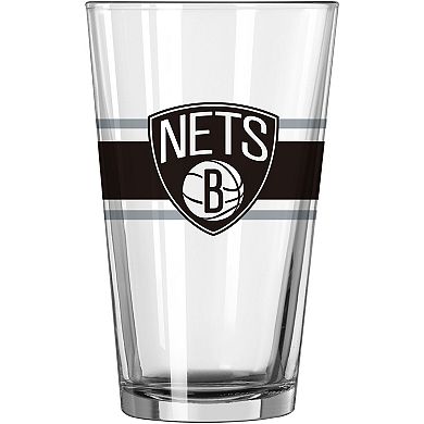 Brooklyn Nets 16oz. Stripe Pint Glass