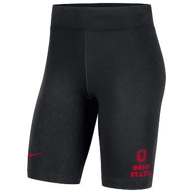Women's Nike Black Ohio State Buckeyes Essential Tri-Blend Bike Shorts