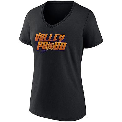 Women's Fanatics Branded Black Phoenix Suns Hometown Collection Valley Proud V-Neck T-Shirt
