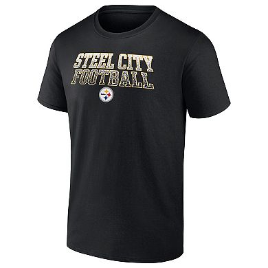 Men's Fanatics Branded Black Pittsburgh Steelers Chiefs Kingdom Heavy Hitter T-Shirt