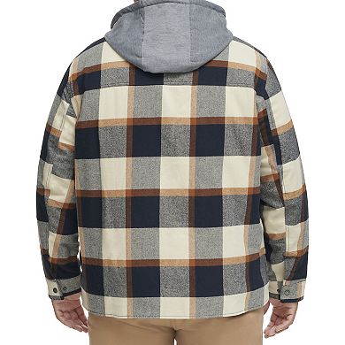 Big & Tall Levi's® Plaid Sherpa-Lined Hooded Shirt Jacket