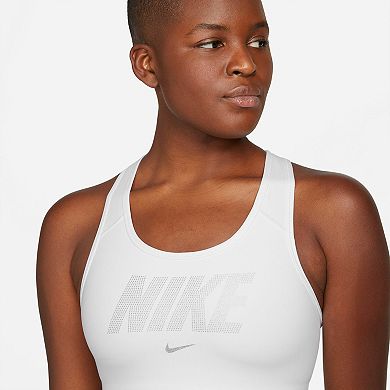 Nike Dri-FIT Swoosh Medium-Support Metallic Graphic Sports Bra