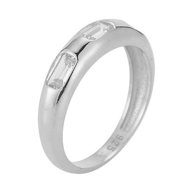 Sunkissed Sterling Cubic Zirconia 3-Stone Ring
