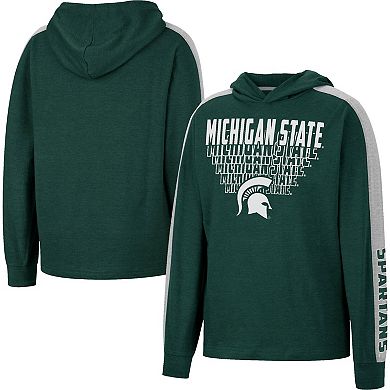 Youth Colosseum Heathered Green Michigan State Spartans Wind Changes Raglan Hoodie T-Shirt