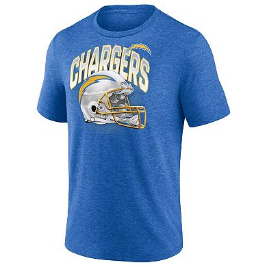 Men's Fanatics Branded Heathered Royal Los Angeles Chargers End Around Tri-Blend T-Shirt