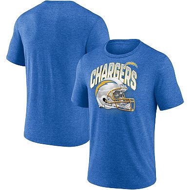 Men's Fanatics Branded Heathered Royal Los Angeles Chargers End Around Tri-Blend T-Shirt