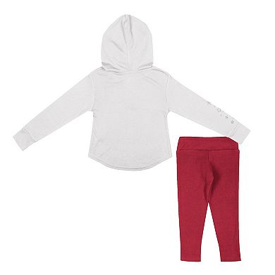 Girls Toddler Colosseum White/Crimson Oklahoma Sooners Most Delightful Way Long Sleeve Hoodie T-Shirt & Leggings Set