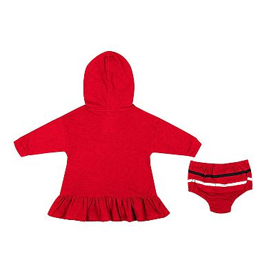 Girls Infant Colosseum Scarlet Nebraska Huskers Winifred Hoodie Dress & Bloomer Set