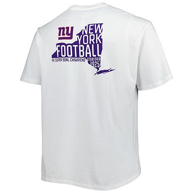 Men's Fanatics Branded White New York Giants Big & Tall Hometown Collection Hot Shot T-Shirt