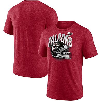 Men's Fanatics Branded Heathered Red Atlanta Falcons End Around Tri-Blend T-Shirt