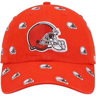 Women's '47 Orange Cleveland Browns Confetti Clean Up Logo Adjustable Hat