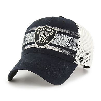 Men's '47 Black/White Las Vegas Raiders Interlude MVP Trucker Snapback Hat