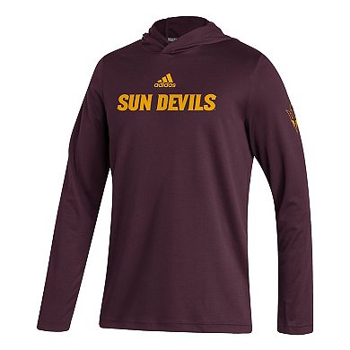 Men's adidas Maroon Arizona State Sun Devils Stadium Wordmark HEAT.RDY Long Sleeve Hoodie T-Shirt