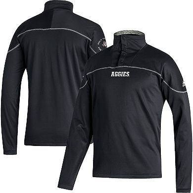 Men's adidas Black Texas A&M Aggies AEROREADY Knit Quarter-Snap Jacket