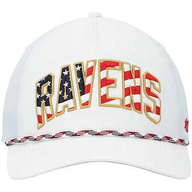 Men's '47 White Baltimore Ravens Hitch Stars and Stripes Trucker Adjustable Hat