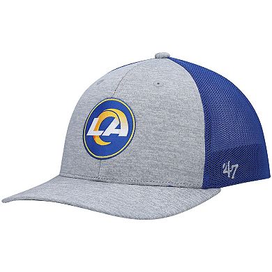 Men's '47 Heathered Gray/Royal Los Angeles Rams Motivator Flex Hat