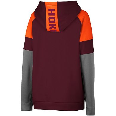 Youth Colosseum Maroon Virginia Tech Hokies Colorblocked Pullover Hoodie