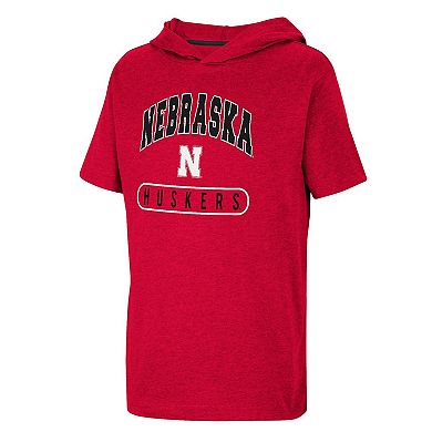 Youth Colosseum Scarlet Nebraska Huskers Varsity Hooded T-Shirt