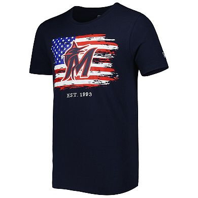 Men's New Era Navy Miami Marlins 4th of July Jersey T-Shirt