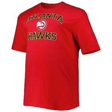 Men's Red Atlanta Hawks Big & Tall Heart & Soul T-Shirt