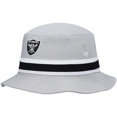 Men's '47 Silver Las Vegas Raiders Striped Bucket Hat