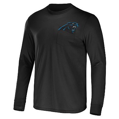 Men's NFL x Darius Rucker Collection by Fanatics Black Carolina Panthers Team Long Sleeve Pocket T-Shirt