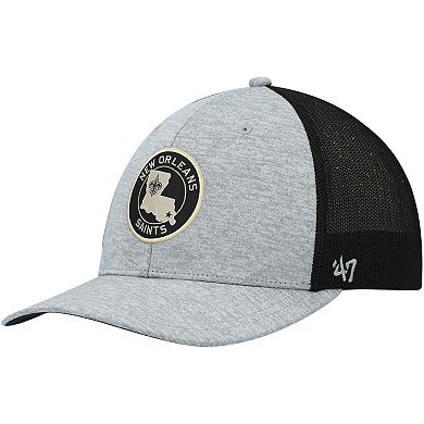 Men's '47 Heathered Gray/Black New Orleans Saints Motivator Flex Hat