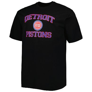 Men's Black Detroit Pistons Big & Tall Heart & Soul T-Shirt