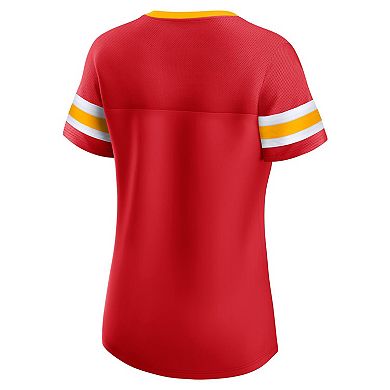 Women's Fanatics Branded Red Kansas City Chiefs Original State Lace-Up T-Shirt