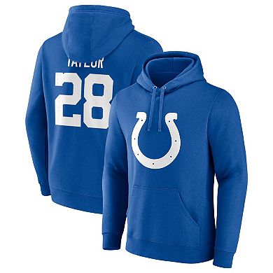 Men's Fanatics Branded Jonathan Taylor Royal Indianapolis Colts Player Icon Name & Number Pullover Hoodie