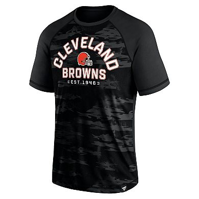 Men's Fanatics Branded Cleveland Browns Blackout Hail Mary Raglan T-Shirt
