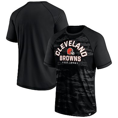 Men's Fanatics Branded Cleveland Browns Blackout Hail Mary Raglan T-Shirt