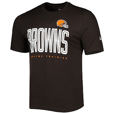 Men's New Era Brown Cleveland Browns Combine Authentic Training Huddle Up T-Shirt