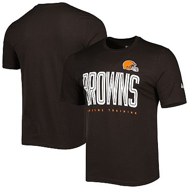 Men's New Era Brown Cleveland Browns Combine Authentic Training Huddle Up T-Shirt
