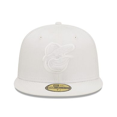 Men's New Era Baltimore Orioles White on White 59FIFTY Fitted Hat