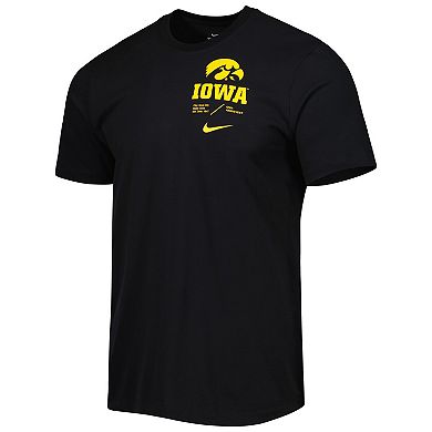 Men's Nike Black Iowa Hawkeyes Team Practice Performance T-Shirt