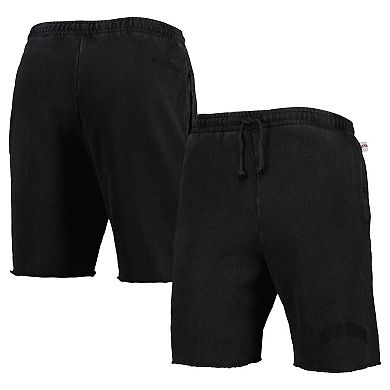 Men's Mitchell & Ness Black New York Knicks French Terry Tonal Fleece Shorts