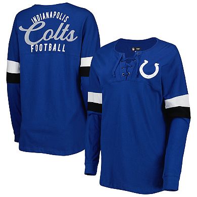 Women's New Era  Royal Indianapolis Colts Athletic Varsity Lightweight Lace-Up Long Sleeve T-Shirt