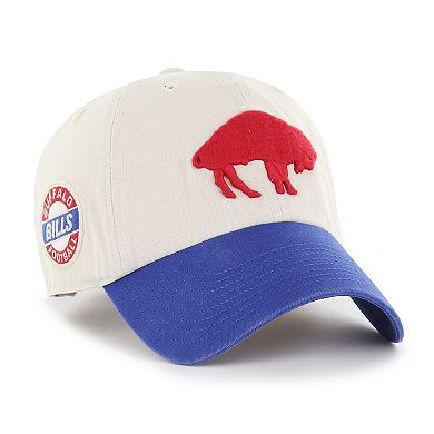 Men's '47 Cream/Royal Buffalo Bills Sidestep Clean Up Adjustable Hat
