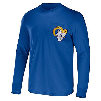 Men's NFL x Darius Rucker Collection by Fanatics Royal Los Angeles Rams Team Long Sleeve Pocket T-Shirt