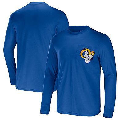 Men's NFL x Darius Rucker Collection by Fanatics Royal Los Angeles Rams Team Long Sleeve Pocket T-Shirt