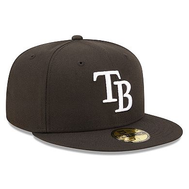 Men's New Era Black Tampa Bay Rays Team Logo 59FIFTY Fitted Hat