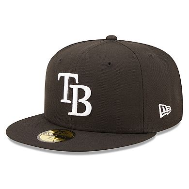 Men's New Era Black Tampa Bay Rays Team Logo 59FIFTY Fitted Hat