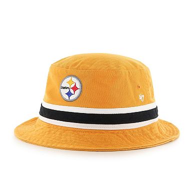 Men's '47 Gold Pittsburgh Steelers Striped Bucket Hat