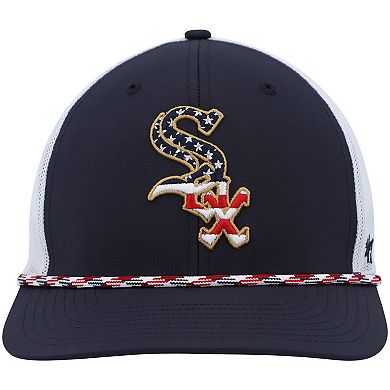 Men's '47 Navy/White Chicago White Sox Flag Fill Trucker Snapback Hat