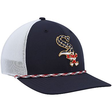 Men's '47 Navy/White Chicago White Sox Flag Fill Trucker Snapback Hat